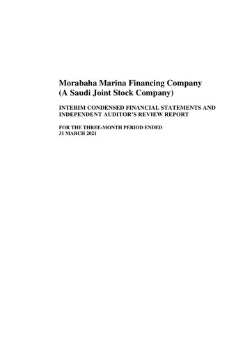 Thumbnail Morabaha Marina Financing Company Quarterly Report 2021-q1