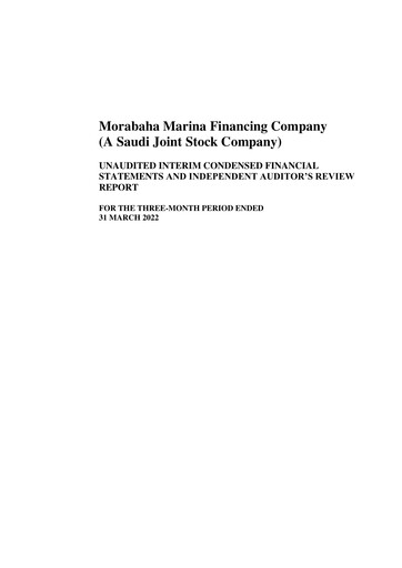 Thumbnail Morabaha Marina Financing Company Quarterly Report 2022-q1
