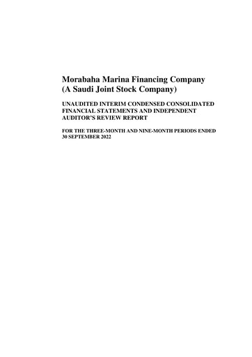 Thumbnail Morabaha Marina Financing Company Quarterly Report 2022-q3