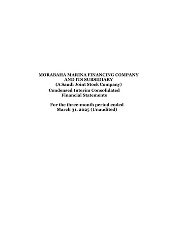 Thumbnail Morabaha Marina Financing Company Quarterly Report 2025-q1