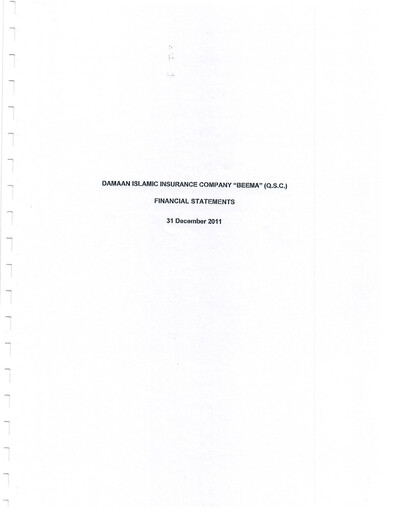 Thumbnail Damaan Islamic Insurance Company (Beema) Financial Statement 2011
