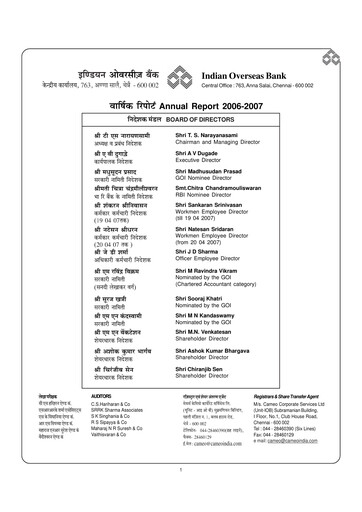 Thumbnail Indian Overseas Bank
 Annual Report 2006-2007