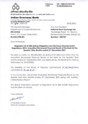 Thumbnail Indian Overseas Bank
 Quarterly Report 2021-q3