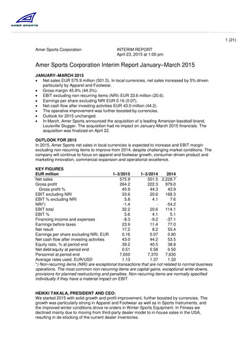 Thumbnail Amer Sports Quarterly Report 2015-q1