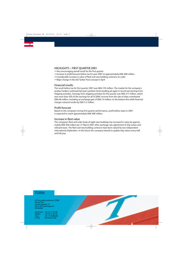 Thumbnail TORM Quarterly Report 2001-q1