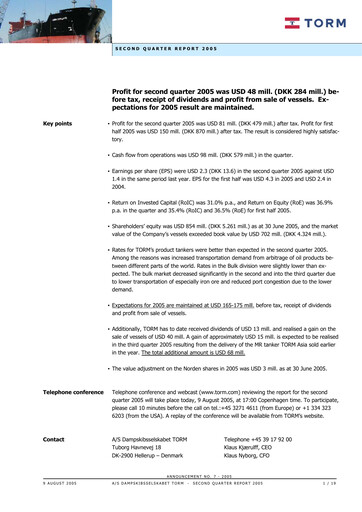 Thumbnail TORM Quarterly Report 2005-q2