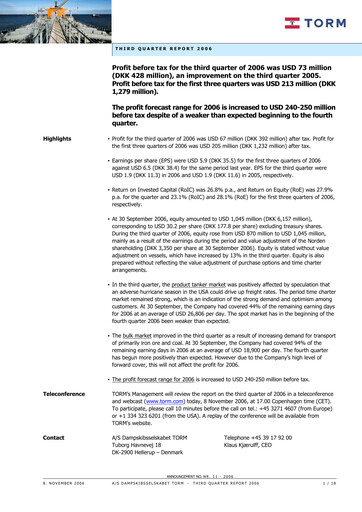 Thumbnail TORM Quarterly Report 2006-q3
