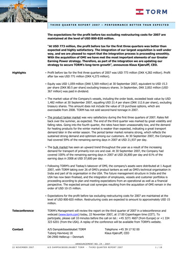 Thumbnail TORM Quarterly Report 2007-q3