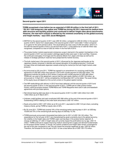 Thumbnail TORM Quarterly Report 2011-q2