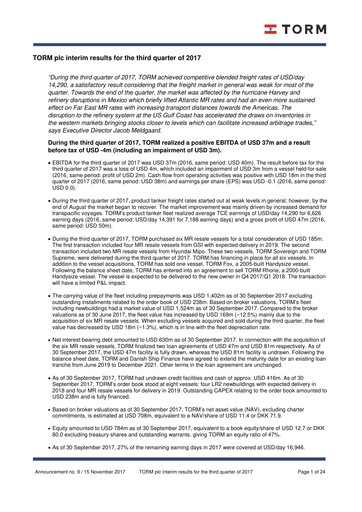 Thumbnail TORM Quarterly Report 2017-q3