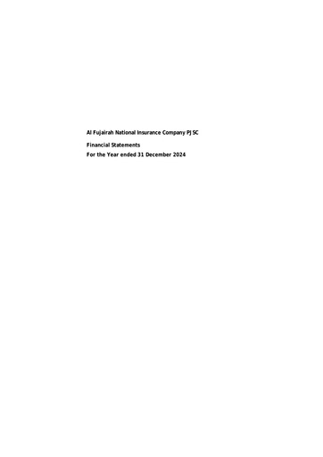 Thumbnail Al Fujairah National Insurance Company Financial Statement 2024