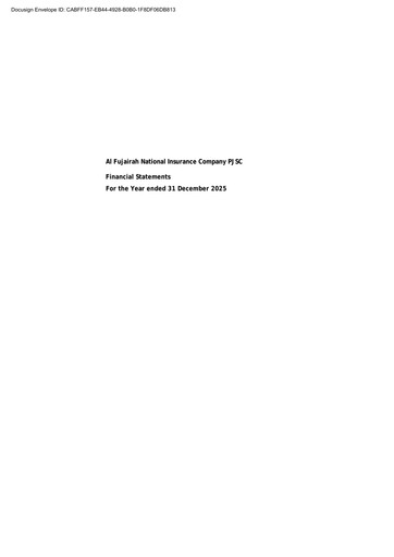 Thumbnail Al Fujairah National Insurance Company Financial Statement 2025