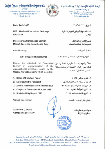 Thumbnail Sharjah Cement and Industrial Development Annual Report 2025