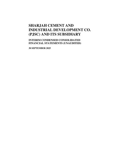 Thumbnail Sharjah Cement and Industrial Development Quarterly Report 2025-q3