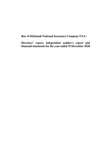 Thumbnail Ras Alkhaima National Insurance Financial Statement 2020