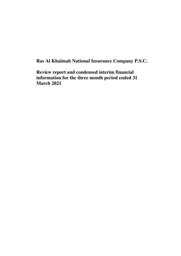 Thumbnail Ras Alkhaima National Insurance Quarterly Report 2021-q1