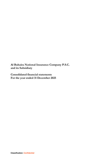 Thumbnail Al Buhaira National Insurance Company Financial Statement 2025