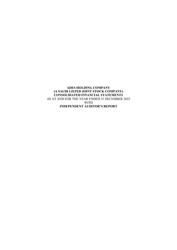 Vorschaubild ADES Holding Company Finanzmitteilung 2025