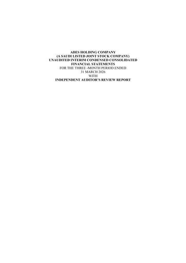 Vorschaubild ADES Holding Company Quartalsbericht 2026-q1