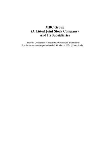 Thumbnail MBC Group Co. Quarterly Report 2024-q1
