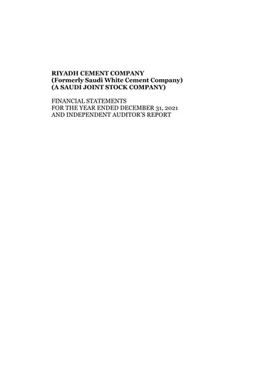 Vorschaubild Riyadh Cement Company Finanzmitteilung 2021