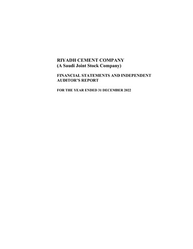Vorschaubild Riyadh Cement Company Finanzmitteilung 2022