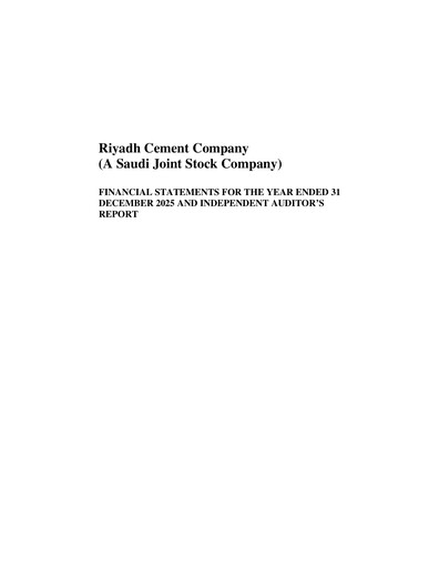 Vorschaubild Riyadh Cement Company Finanzmitteilung 2025
