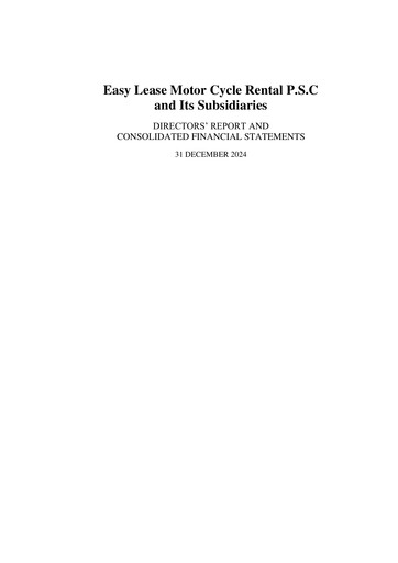 Thumbnail Easy Lease Motorcycle Rental Annual Report 2024