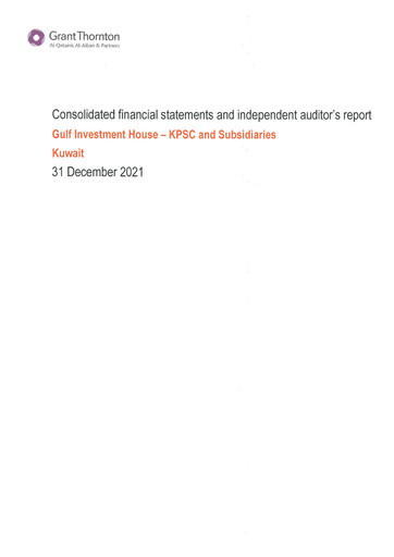 Thumbnail Gulf Investment House Company Financial Statement 2021