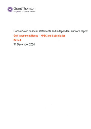 Thumbnail Gulf Investment House Company Financial Statement 2024