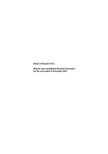 Thumbnail Bank of Sharjah Financial Statement 2013