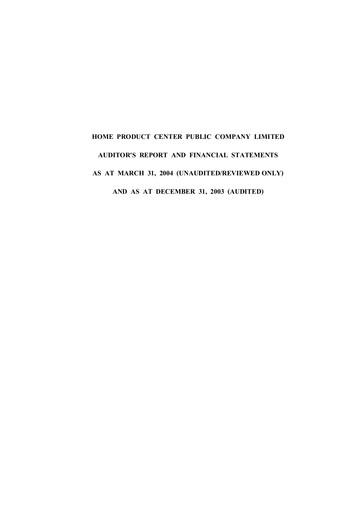 Thumbnail Home Product Center Quarterly Report 2004-q1