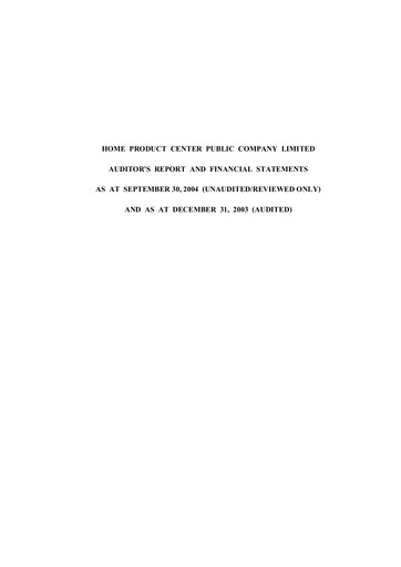 Thumbnail Home Product Center Quarterly Report 2004-q3