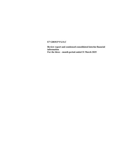 Miniature E7 Group PJSC Bilan financier 2025-q1