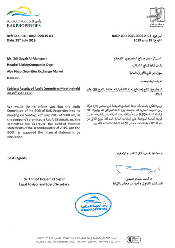 Thumbnail RAK Properties Financial Statement 2019-q2
