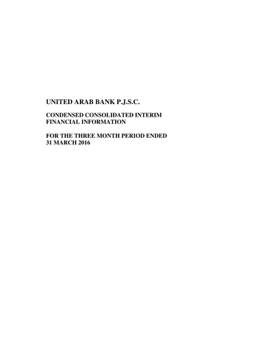 Thumbnail United Arab Bank Financial Statement 2016-q1