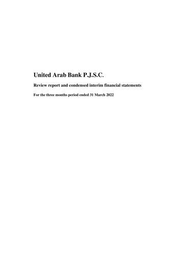 Thumbnail United Arab Bank Financial Statement 2022-q1