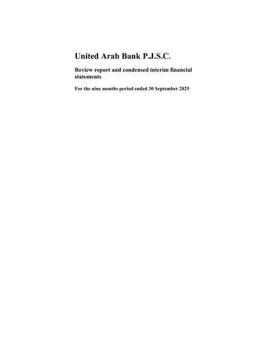 Thumbnail United Arab Bank Financial Statement 2025-9m