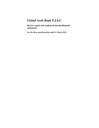 Thumbnail United Arab Bank Financial Statement 2025-q1