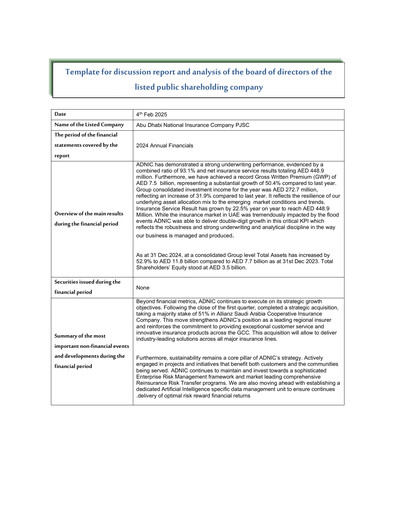 Thumbnail Abu Dhabi National Insurance Company Financial Report 2024