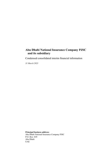 Thumbnail Abu Dhabi National Insurance Company Quarterly Report 2023-q1