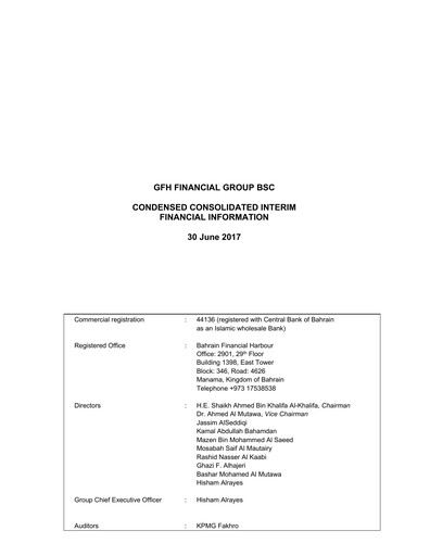 Thumbnail GFH Financial Group Financial Report 2017-h1