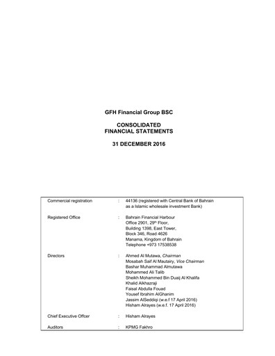 Thumbnail GFH Financial Group Financial Statement 2016