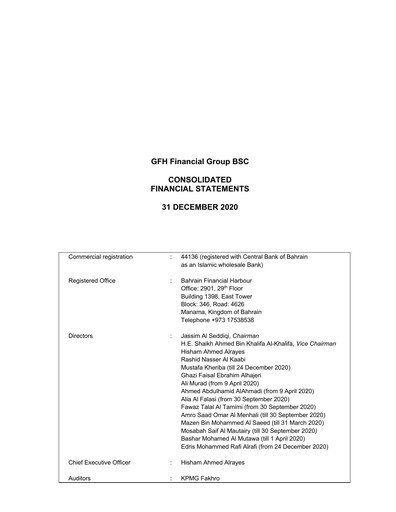 Thumbnail GFH Financial Group Financial Statement 2020