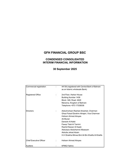 Thumbnail GFH Financial Group Financial Statement 2025-9m