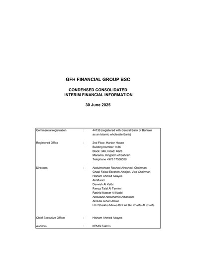 Thumbnail GFH Financial Group Financial Statement 2025-h1