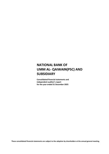 Thumbnail National Bank of Umm Al Qaiwain Financial Statement 2025