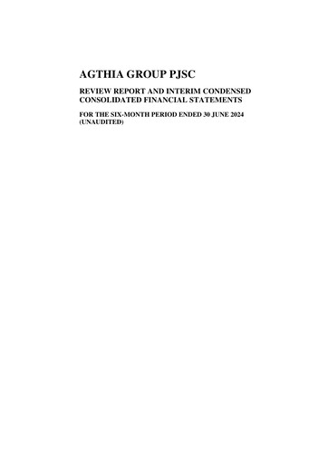 Thumbnail Agthia Group
 Half-year Report 2024-h1