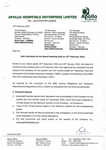 Thumbnail Apollo Hospitals
 Quarterly Report 2020-q3
