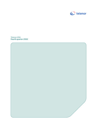 Thumbnail Telenor Quarterly Report 2002-q4